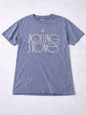 American Eagle Outfitters Rolling Stones Band Tee Womens M Blue Faded Graphic T